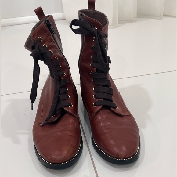 Woman’s A Soliani brown leather lace up bootie size 8.5 - Picture 2 of 4